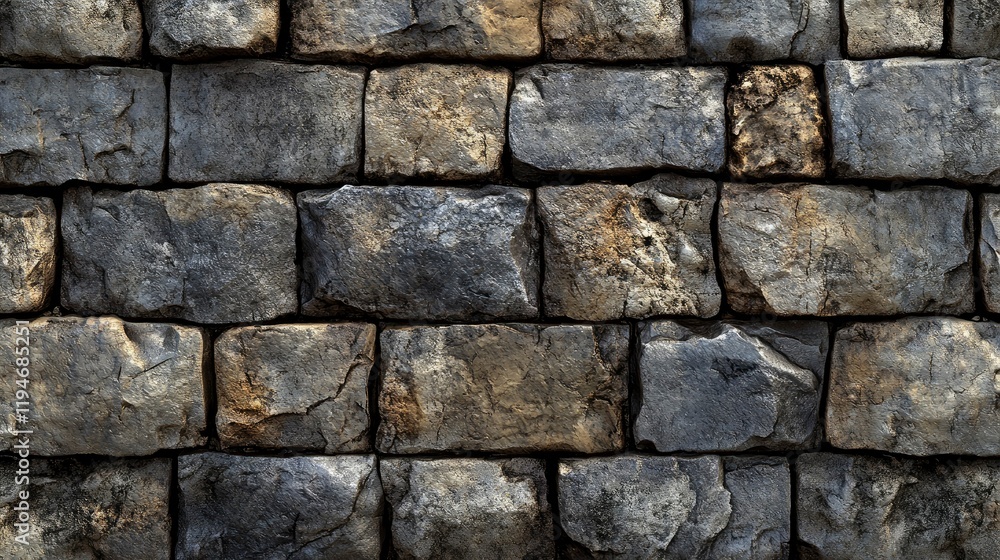 Obraz premium Stone Wall Texture with Rough Surface and Construction Details