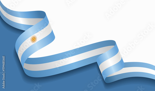 Argentinian flag wavy abstract background. Vector illustration.