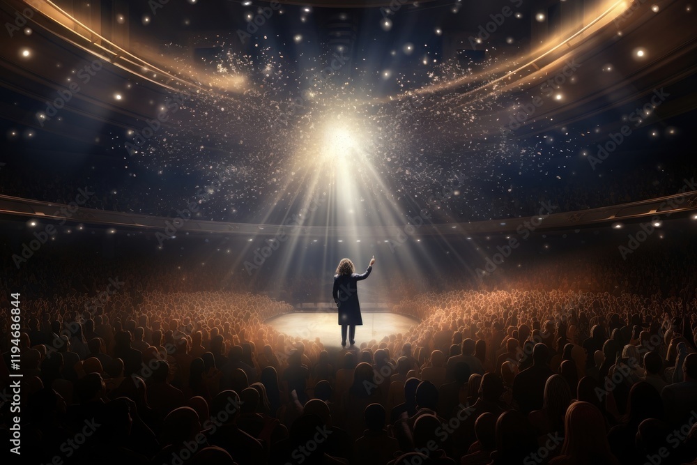 Φωτογραφία Person singing on a grand stage in a concert hall audience photo photography