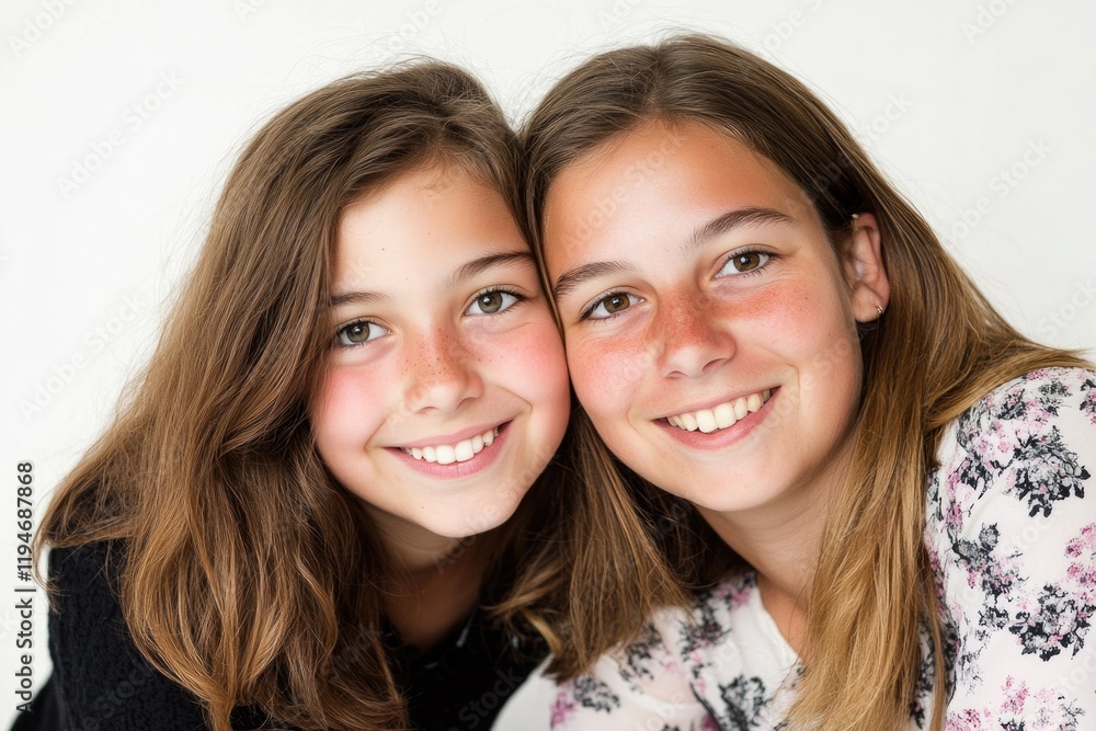 Two young girls posing for a photo shoot Two young girls posing for a photo shoot