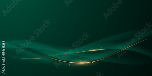 green abstract background design with elegant golden elements vector illustration