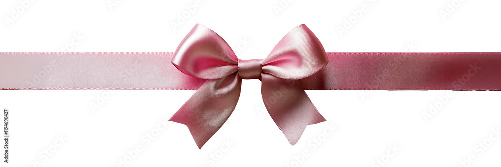 Pink Satin Ribbon Bow Element, isolated on a White Wide Background Pink Satin Ribbon Bow Element, isolated on a White Wide Background