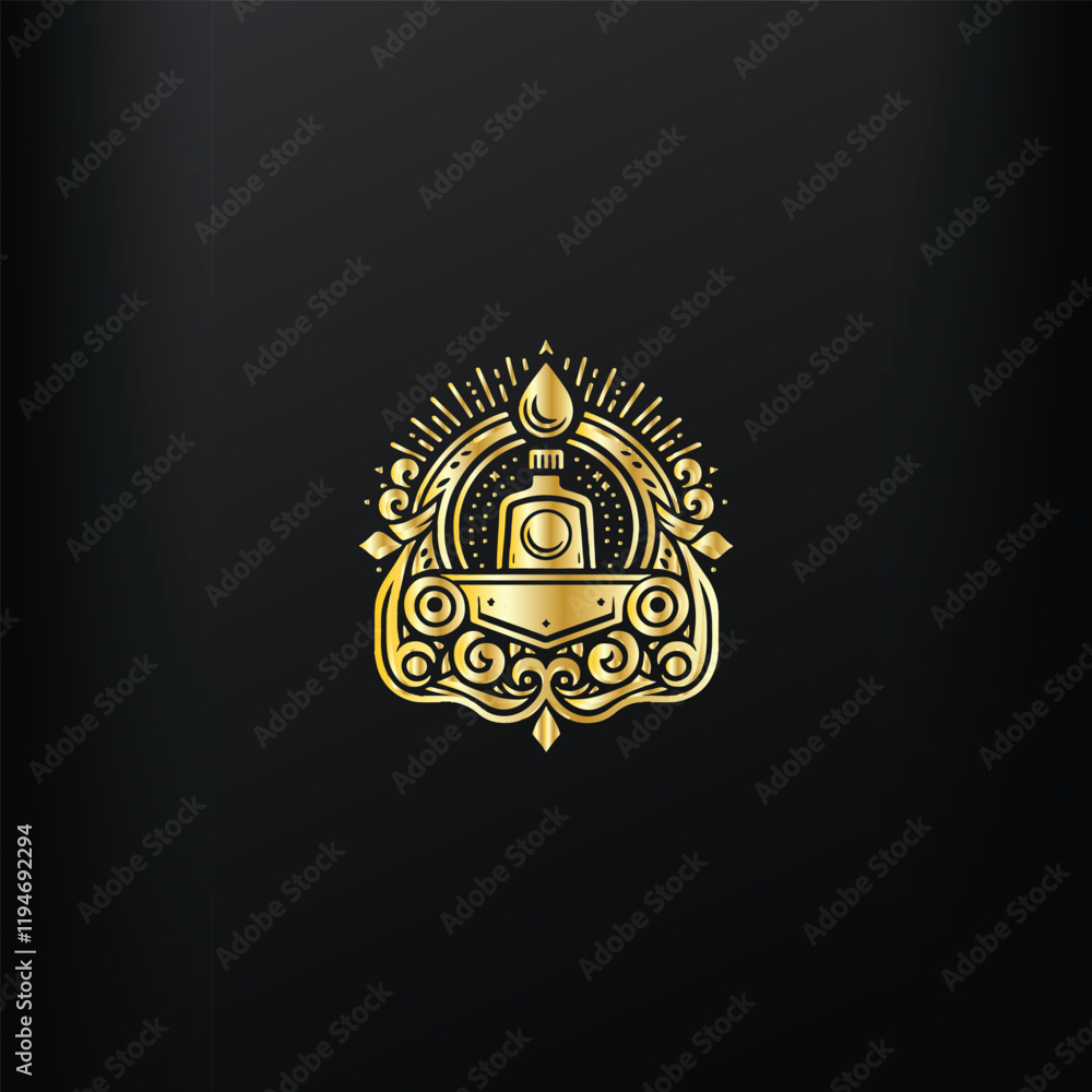 Obraz premium Good morning gold icon, Logo with a flame of light golden vector design