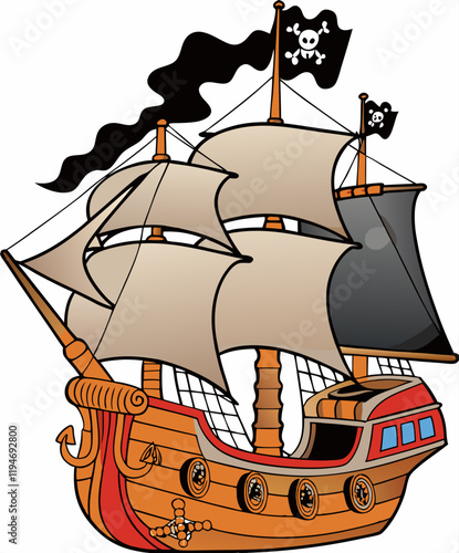 pirates ship illustrtion
