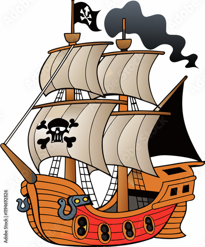pirates ship illustrtion