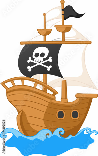 pirates ship illustrtion