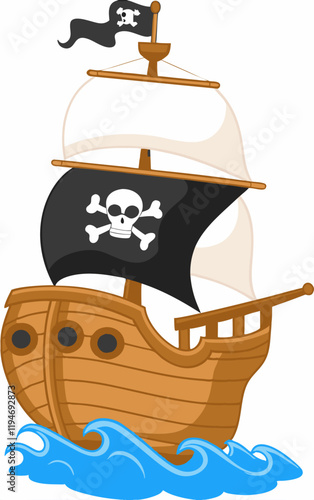 pirates ship illustrtion