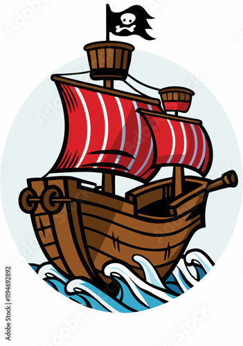 pirates ship illustrtion