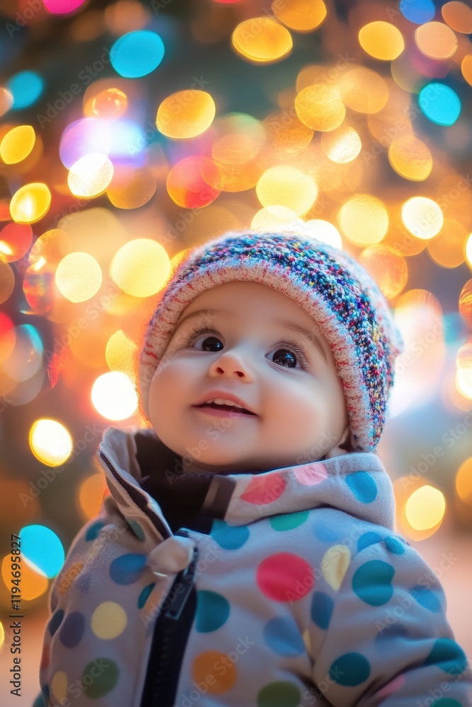 A blurred bokeh background with multicolored lights