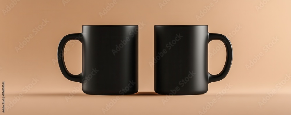 Set of Two Coffee Mugs Mockup Set of Two Coffee Mugs Mockup