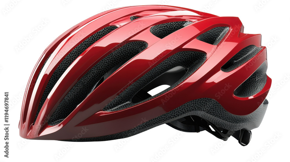 red bike helmet isolated on white background