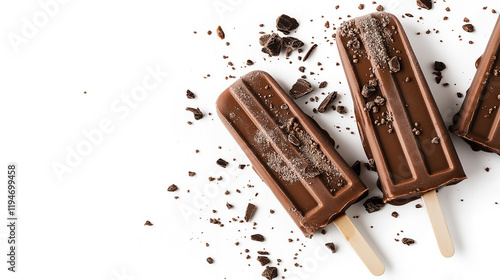 Chocolate popsicle Ice cream isolated on a white background