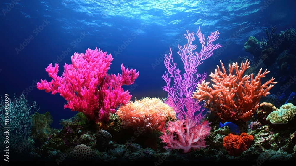 Fototapeta premium Vibrant Coral Reef Underwater Scene