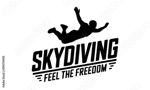 Skydiving sport vector graphic