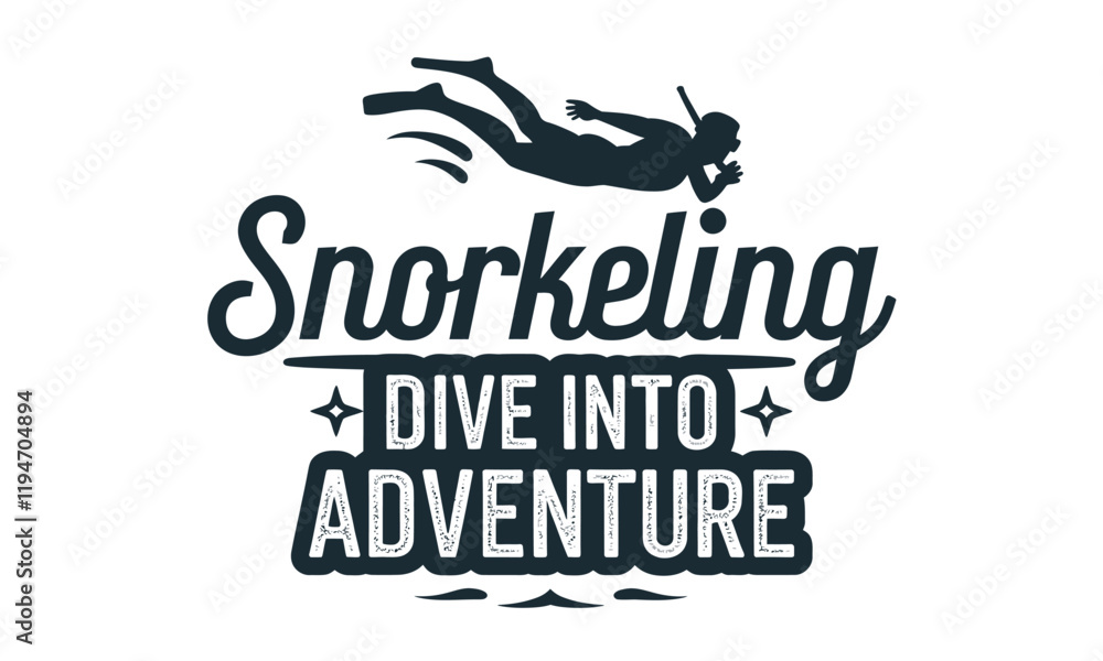 Fototapeta premium Snorkeling minimal vector clipart 