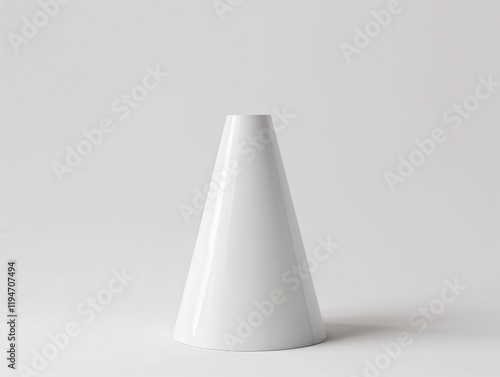 Minimalist White Cone Mockup for Product Design and Branding photo