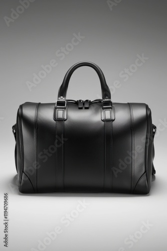 Luxury Black Leather Bag Mockups for Fashion and Branding Design photo