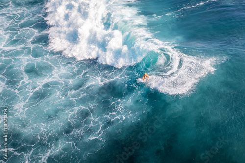 Canvas Print High angle view of people surfing in Bali, Indonesia