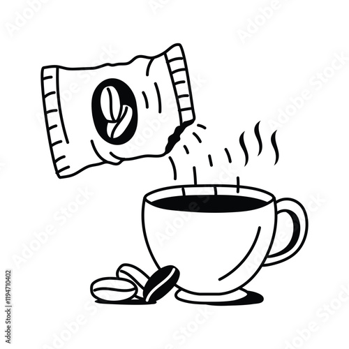 Grab this creative icon of instant coffee in modern style