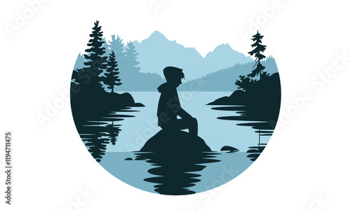 Solo Traveling minimal vector clipart