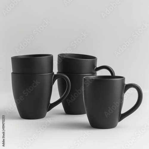 Minimalist Black Ceramic Mug Mockup for Product Branding photo