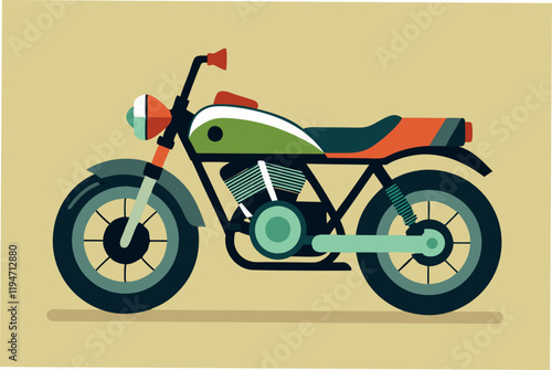 Beautiful Motorcycle vector art illustration.