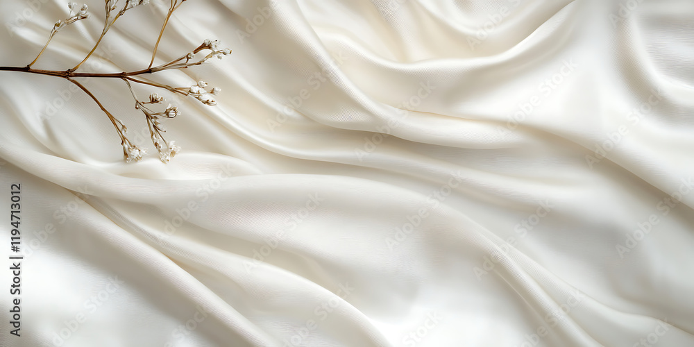 Luxurious white silk fabric with detailed texture, smooth and elegant folds, perfect for backgrounds, presentations, and textile design concepts. Luxurious white silk fabric with detailed texture, smooth and elegant folds, perfect for backgrounds, presentations, and textile design concepts.