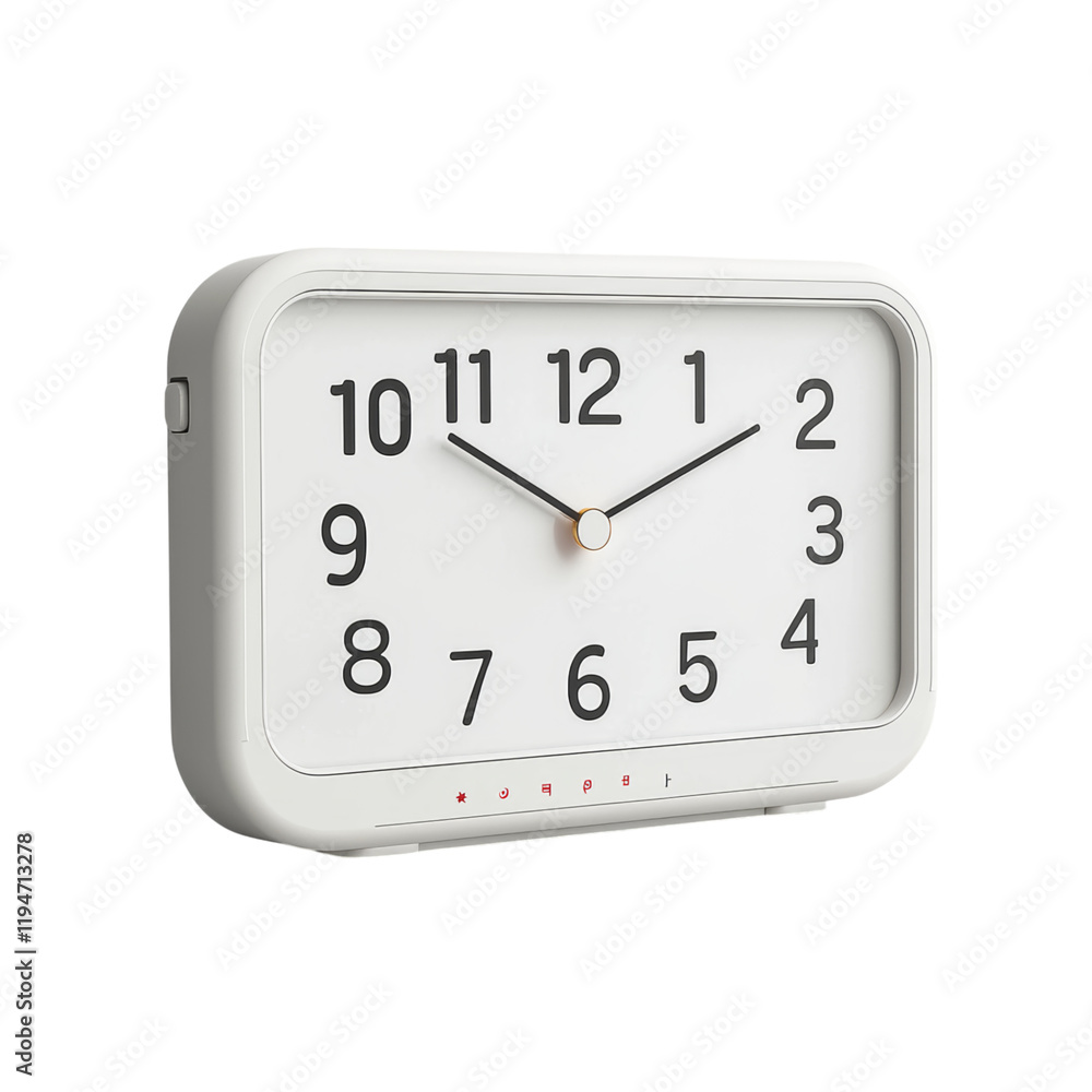 Modern Stylish Wall Clock with Bold Numerals Isolated on transparent background Modern Stylish Wall Clock with Bold Numerals Isolated on transparent background