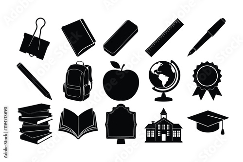 school icon bundle vector illustration 