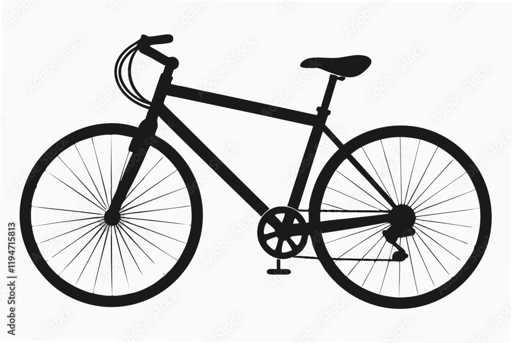 Bicycle silhouette black vector art illustration. Bicycle silhouette black vector art illustration.