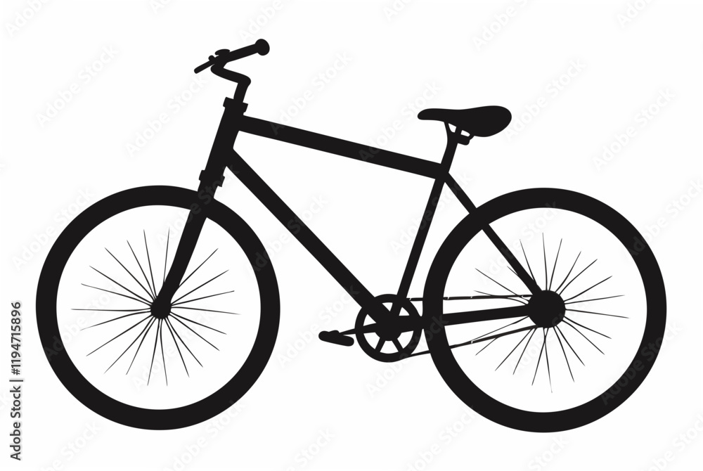 Bicycle silhouette black vector art illustration. Bicycle silhouette black vector art illustration.