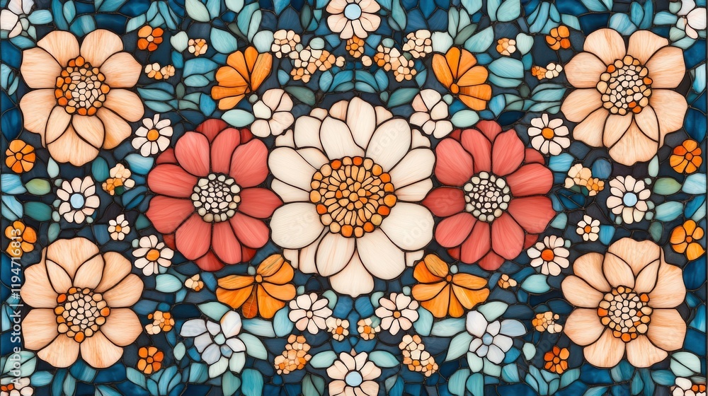 Vibrant Floral Pattern Background for Wallpaper, Fabric, or Art Print Vibrant Floral Pattern Background for Wallpaper, Fabric, or Art Print