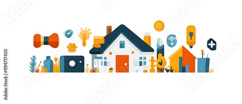 Home improvement, renovation, and smart home technology concept.