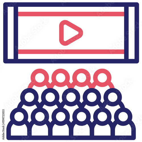 Audience vector icon illustration of Filmmaking iconset.