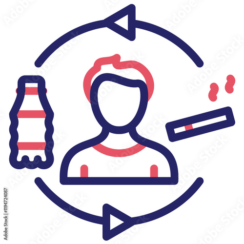 Unhealthy Lifestyle vector icon illustration of Lifestyles iconset.