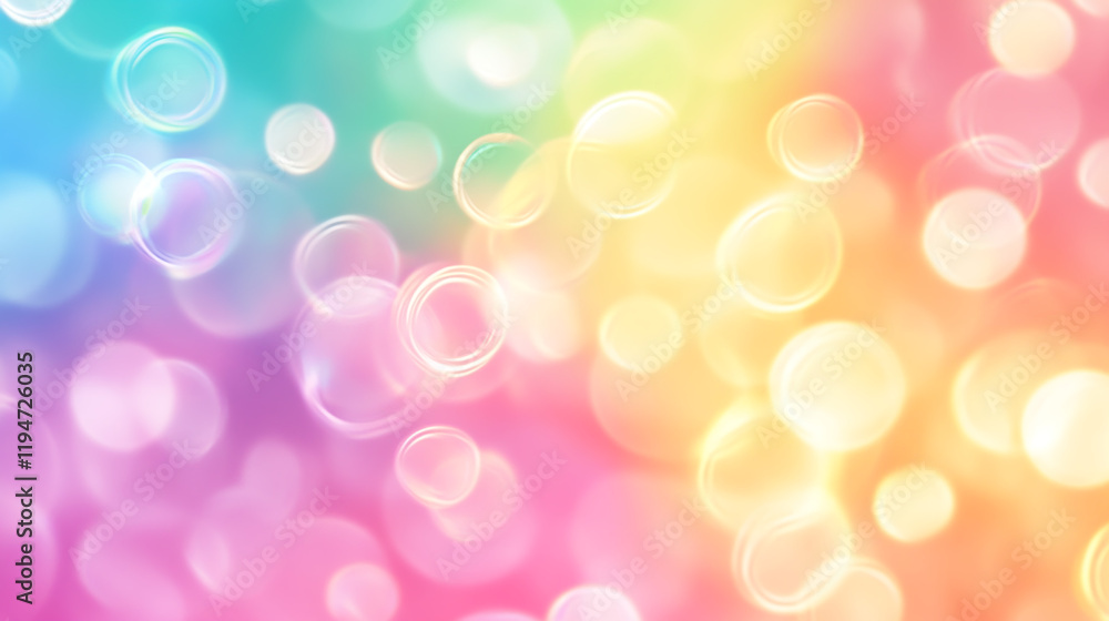 Fototapeta premium Colorful bokeh background with a blend of soft lights creating a vibrant and cheerful atmosphere
