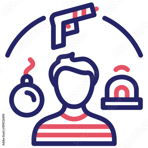Criminal Lifestyle vector icon illustration of Lifestyles iconset.