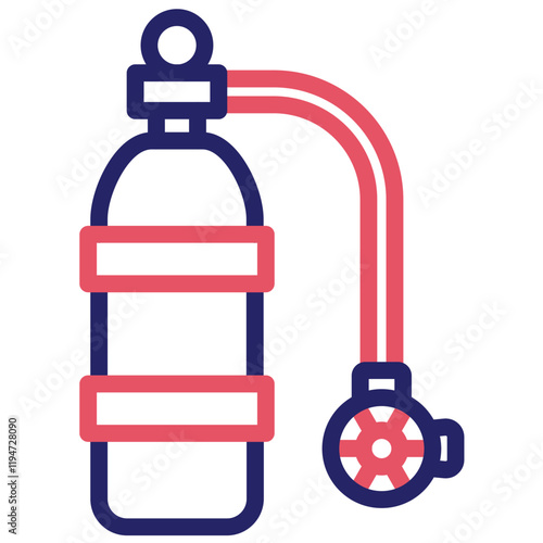 Diving Cylinder vector icon illustration of Vacation and Tourism iconset.