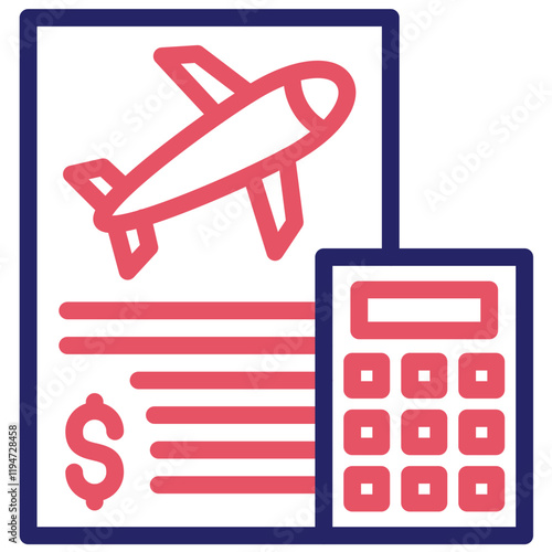 Budget vector icon illustration of Vacation and Tourism iconset.