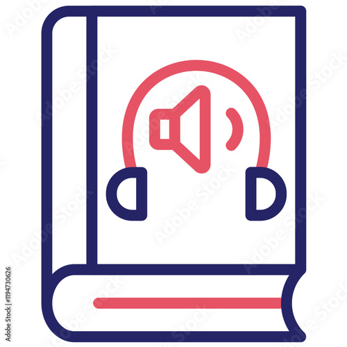 Audiobook vector icon illustration of Literature iconset.