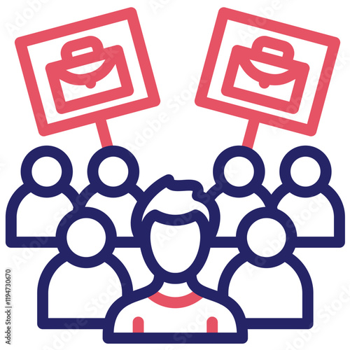 Work Protest vector icon illustration of Protesting and Civil Disobedience iconset.