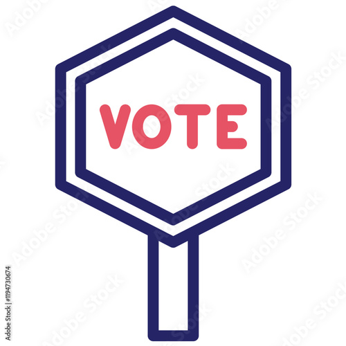 Vote vector icon illustration of Protesting and Civil Disobedience iconset.