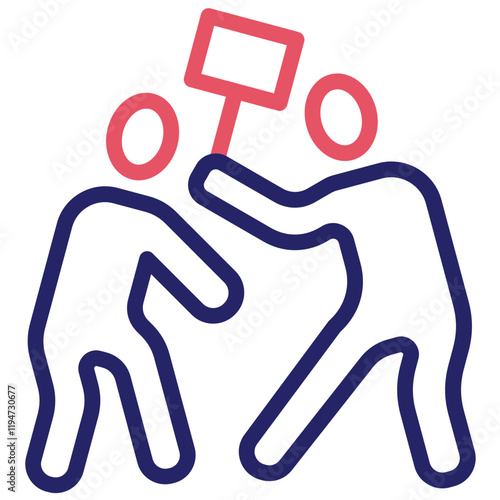 Violent vector icon illustration of Protesting and Civil Disobedience iconset.