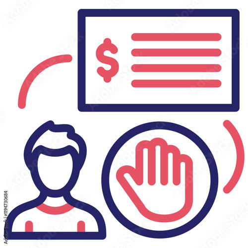 Tax Resistance vector icon illustration of Protesting and Civil Disobedience iconset.