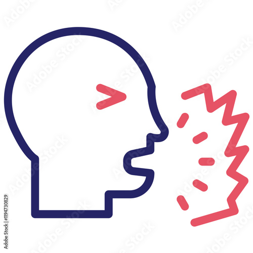Shouting vector icon illustration of Protesting and Civil Disobedience iconset.