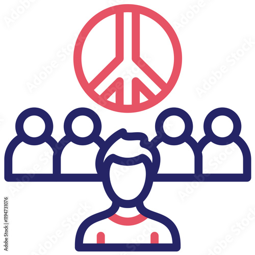 Peaceful vector icon illustration of Protesting and Civil Disobedience iconset.