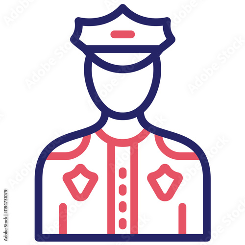 Police vector icon illustration of Protesting and Civil Disobedience iconset.