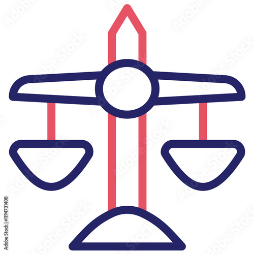 Justice vector icon illustration of Protesting and Civil Disobedience iconset.