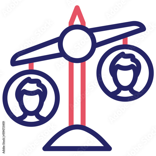Inequality vector icon illustration of Protesting and Civil Disobedience iconset.