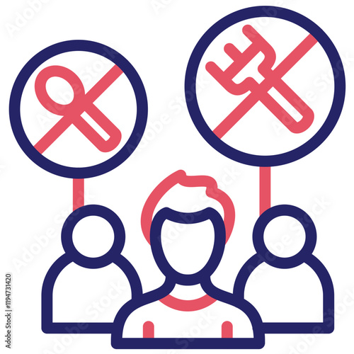Hunger Strike vector icon illustration of Protesting and Civil Disobedience iconset.